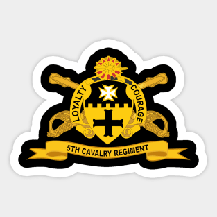 5th Cavalry Regiment w Br - Ribbon Sticker